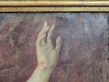 a painting of a woman ' s hand reaching for something