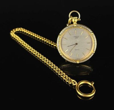 FRED. Montre de poche en métal plaqué or et acier, collectio…