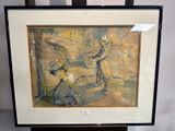 tableau représentant un homme et une femme jouant au tennis