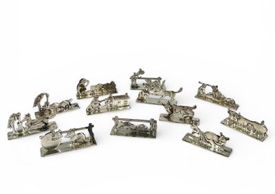 Benjamin RABIER (1864-1939) Suite de douze porte-couteaux en… - Photo 1