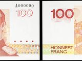two pictures of a series of different bank notes with a picture of a man ' s face