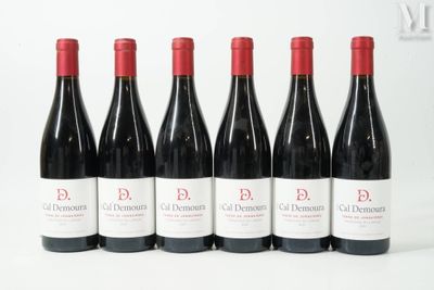 six bouteilles de vin rouge sont alignées sur une surface blanche