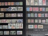 a lot of stamps in a case on the table
