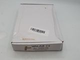 a white box with a barcode on it sitting on a table