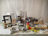 a table with a lot of items on it