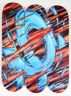 Katre, Antonin Givern dit (né en 1977) Tryptique skateboard …