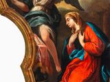 an image of a painting of a woman kneeling in front of an angel
