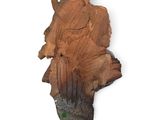 a piece of wood that has been cut in half