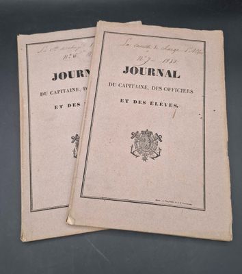 two pages of a journal with a coat of arms and a coat of arms
