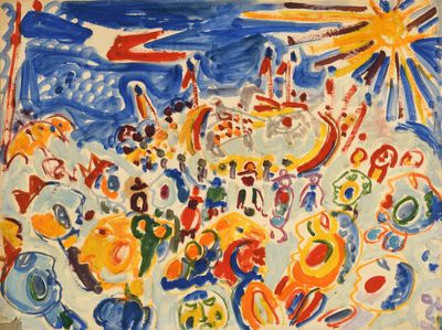 an image of a painting with a lot of different colors on it