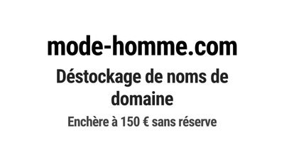 Nom de domaine mode-homme.com. Catégorie: Mode et textile.