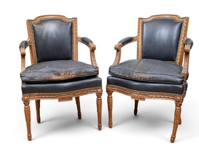 TRAVAIL XVIIIE Paire de cabriolets Louis XVI