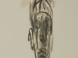 drawing of a man with a hat on his head and a tie around his neck