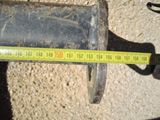a measuring tape on the handle of a bike