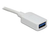 a close up of a white usb cable connected to a computer