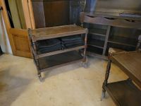 Grande desserte bois à 3 tiroirs et étagère gradin, (photo 3)