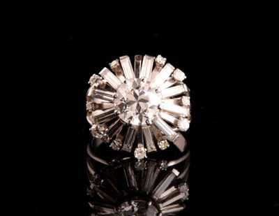 Bague des années 40 avec diamant de 2.30 carats - Photo 1