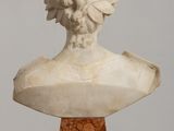 marble bust of a woman on a marble base