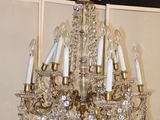 a large crystal chandelier hanging from the ceiling