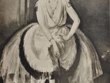 tableau représentant une femme en robe, assise sur une chaise