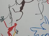 a drawing of a group of people holding hands