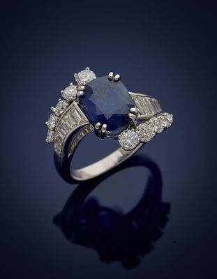 a sapphire and diamond ring