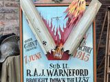 a sign that has been placed on a stand