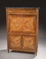 Secrétaire à abattant en placage et marqueterie de bois d'es…