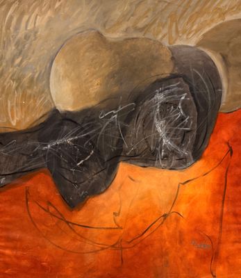 un tableau représentant une femme allongée sur un lit