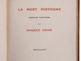 an open book with the title of a poem written by maurice heine