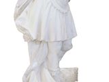 marble statue of a woman with a bird on her shoulder