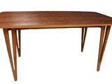 an image of a wooden table with two legs on a white background