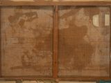 an image of a picture of an old window with some paint on it