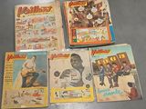six magazines vintage pour enfants provenant de différents pays, avec notamment les Beatles, les Rolling Stones et les Rolling Stones