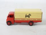 a toy truck with a box on the back of it