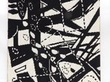 an image of a black and white painting on a white surface