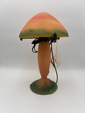 VERRERIE DE VIANNE, LAGNY - Lampe de forme champignon en verre ma...