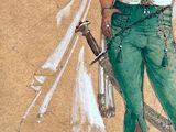 a drawing of a man with a sword in his hand