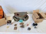a lot of items that are on a table