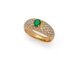 an emerald and diamond ring