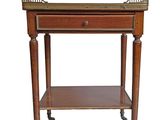 an image of a wooden table with a drawer on it