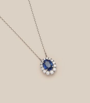 a sapphire and diamond pendant