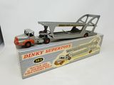 vintage dinky semi truck with flatbed trailer in original box