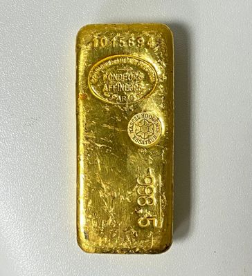 Lingot d'or numéroté 1015694 de 1kg en or 998,5/1000.