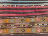 a multicolored rug with a pattern on it