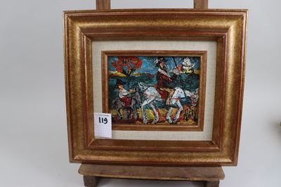 a picture of a picture of a painting on a easel