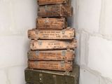 a stack of wooden boxes stacked on top of each other