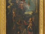 tableau représentant une femme avec un enfant et d'autres personnes