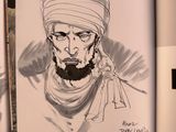sketches of a man with a beard and a turban in a book
