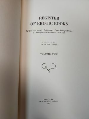 [CURIOSA] - ROSE (Alfred). Register of erotic books.